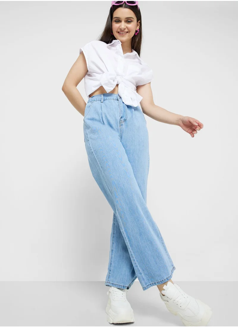 Ginger High-Waisted Wide-Leg Jeans