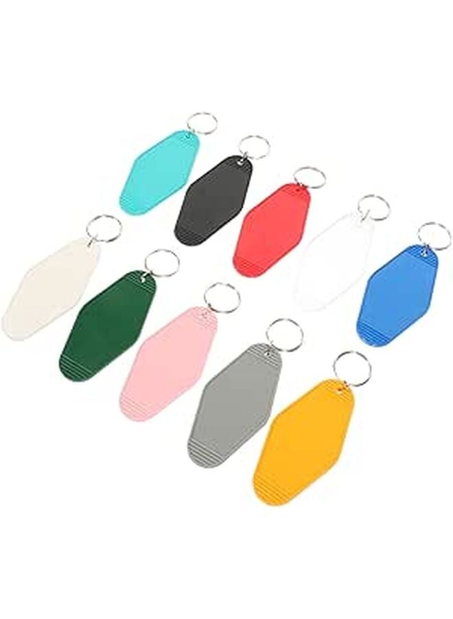 10 Pieces Luggage Tag Rings For Backpack Hotel Keychain Labels Bulk Black - Image 1