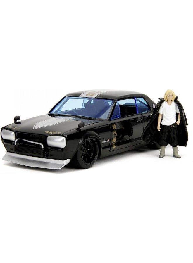 Jada Toys سيارة جادا طوكيو ريفينجرز 1971 نيسان سكايلاين GT-R (1:24) وشخصية ماجيرو سانوا (7 سم) - Image 4