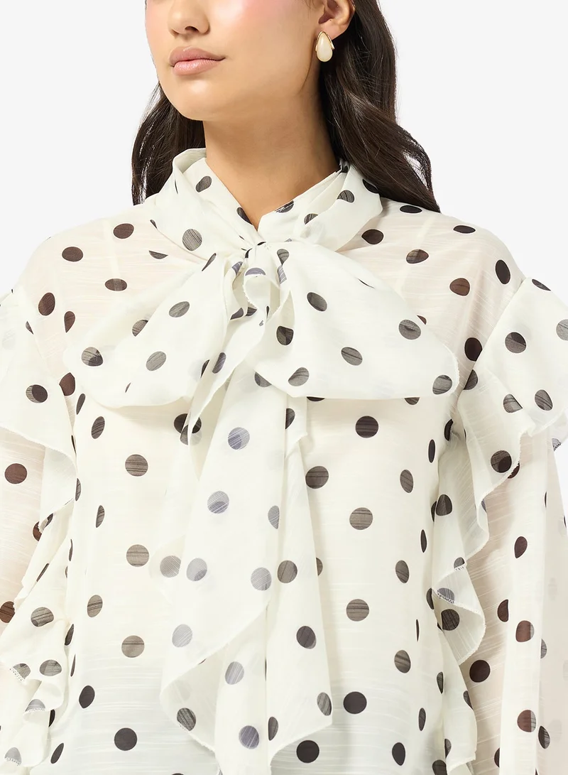 Ella  Polka Print Shirt for Women | Best Price UAE