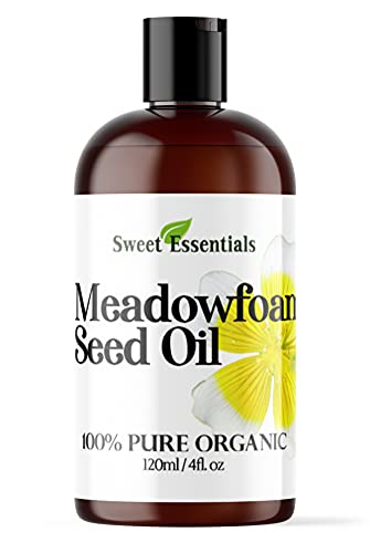 Sweet Essentials Premium Organic Meadowfoam Seed Oil, Imported From Canada, 4oz, 100% Pure, Cold Pressed - For Hair, Skin and Nails | Perfect Carrier Oil | Also Excellent For Mature Skin - Image 1