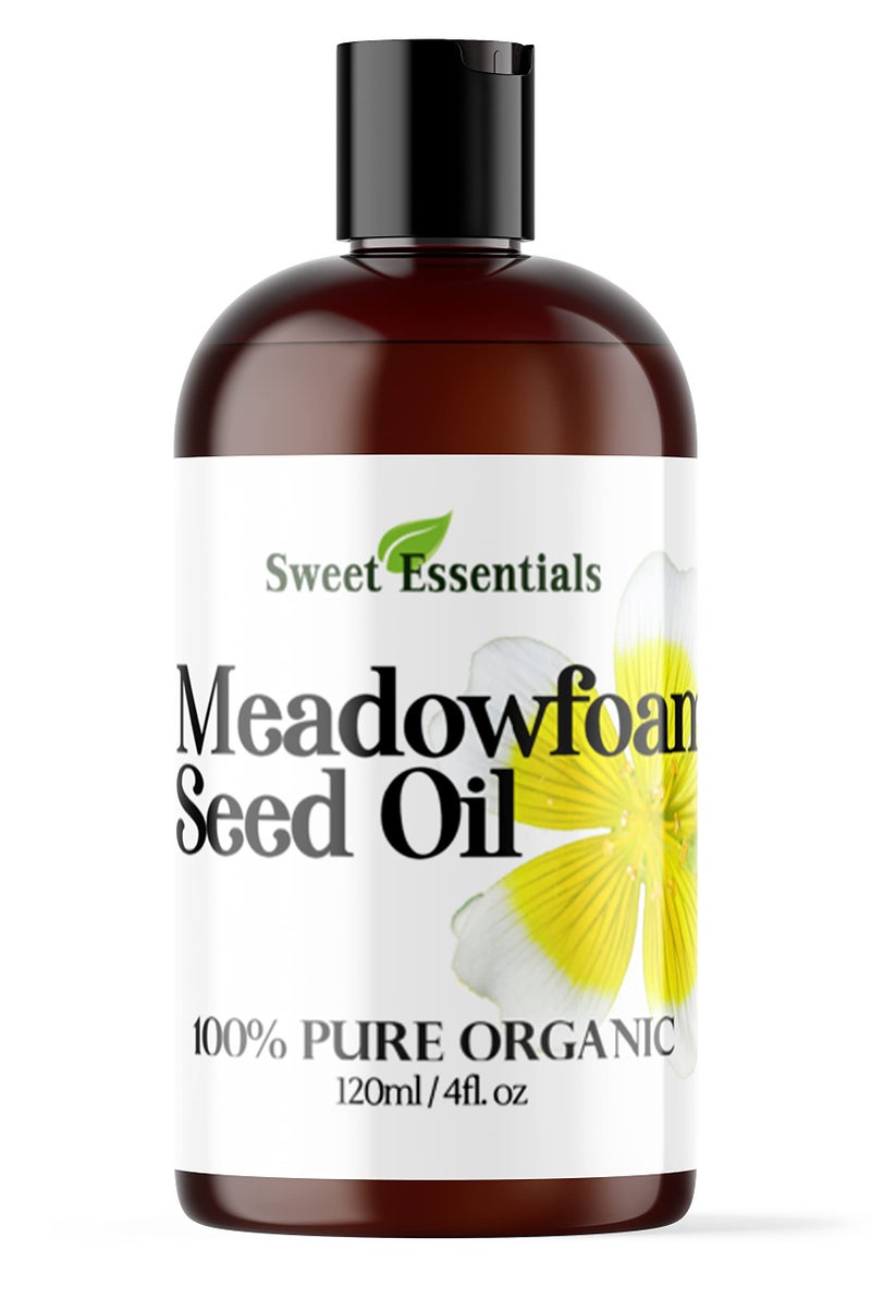 Sweet Essentials Premium Organic Meadowfoam Seed Oil, Imported From Canada, 4oz, 100% Pure, Cold Pressed - For Hair, Skin and Nails | Perfect Carrier Oil | Also Excellent For Mature Skin - Image 2