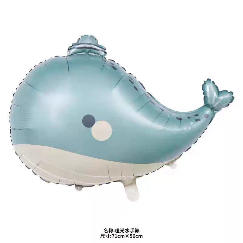 Cute Cartoon Dinosaur Penguin Whale Foil Balloons for Party Decor Matte sailor whale