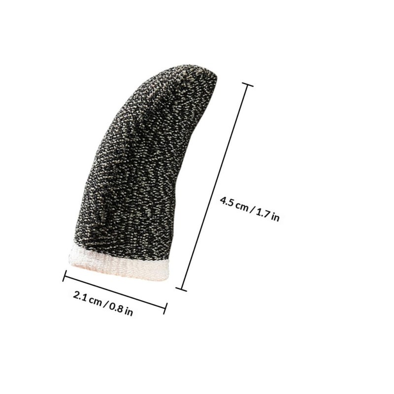 Black Copper Fiber Gaming Finger Sleeves Anti Sweat 10 Pcs with White Edge for Mobile Phone Controllers - Image 3