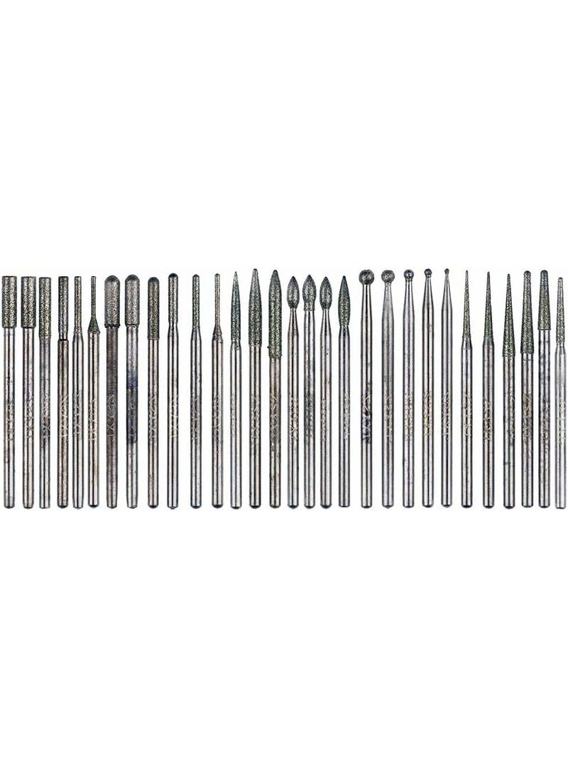 DIY Crafts Diy Crafts 12298 India 152 Diamond Burr Drill Bits for Engraving Carving Dremel Rotary Tiles Glass Kit, Multicolor, 30 Piece  - Image 1