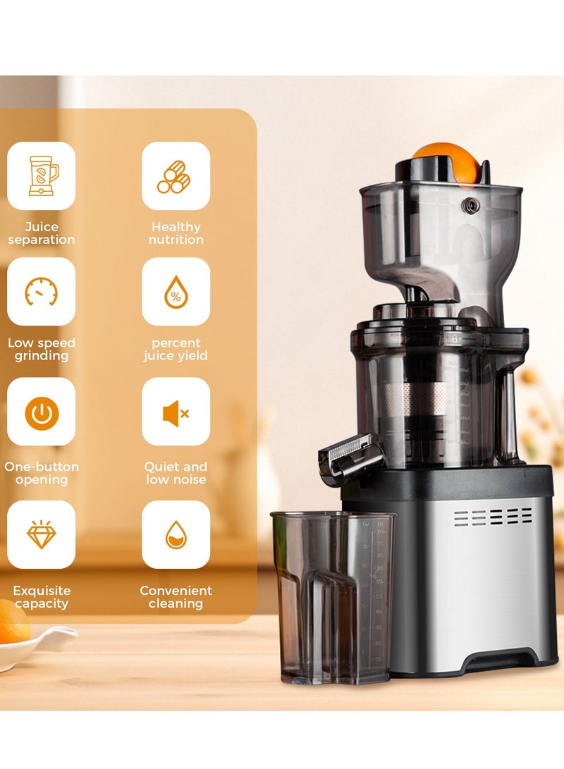 SAVTM Cold Press Juicer Machine -Slow Masticating Juicer for Fruits & Vegetables, Easy to Clean, 90mm Wide Mouth, Stainless Steel, High Juice Yield, Quiet & Efficient, 250W Heavy Duty Extractor  - Image 4