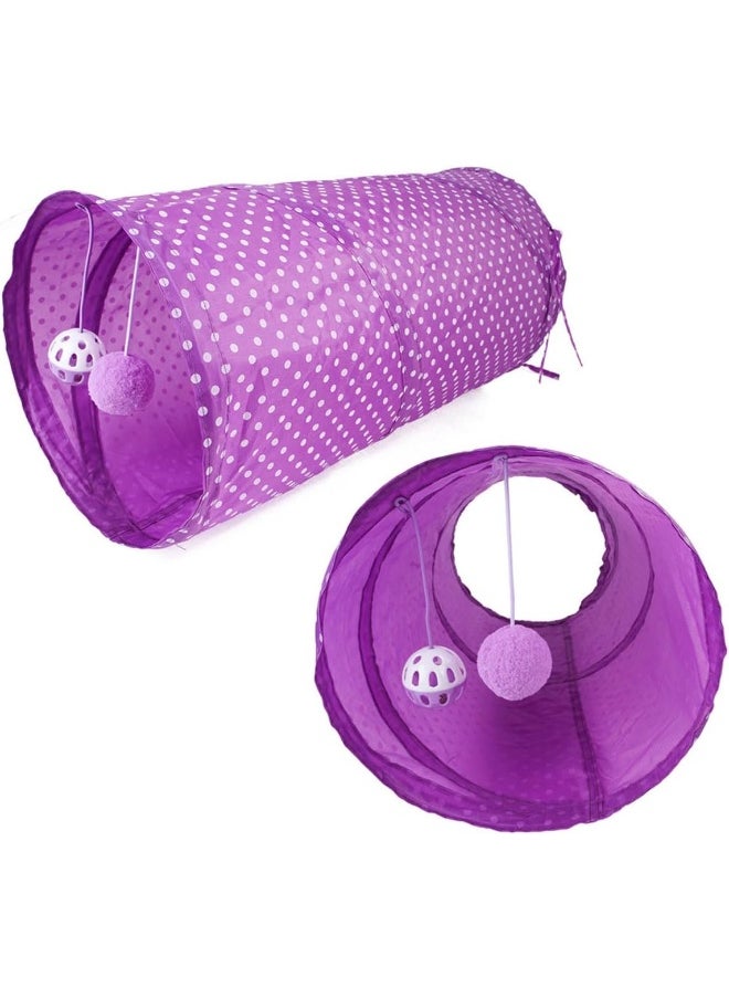 ECVV - Cat Toys Set 30 Pcs, Cat Interactive Toys For All Cats, Kitten Collapsible Play Tunnel Tube Teaser Wand Bell Furry Ball Springs Mouse Catnip Fish For Kitty Puppy - Image 1