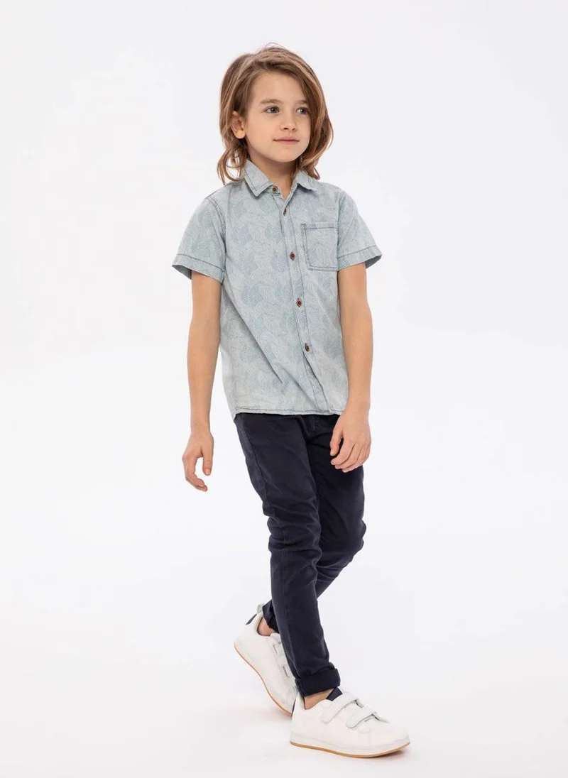 MINOTI Kids Boys  Printed Denim Shirt