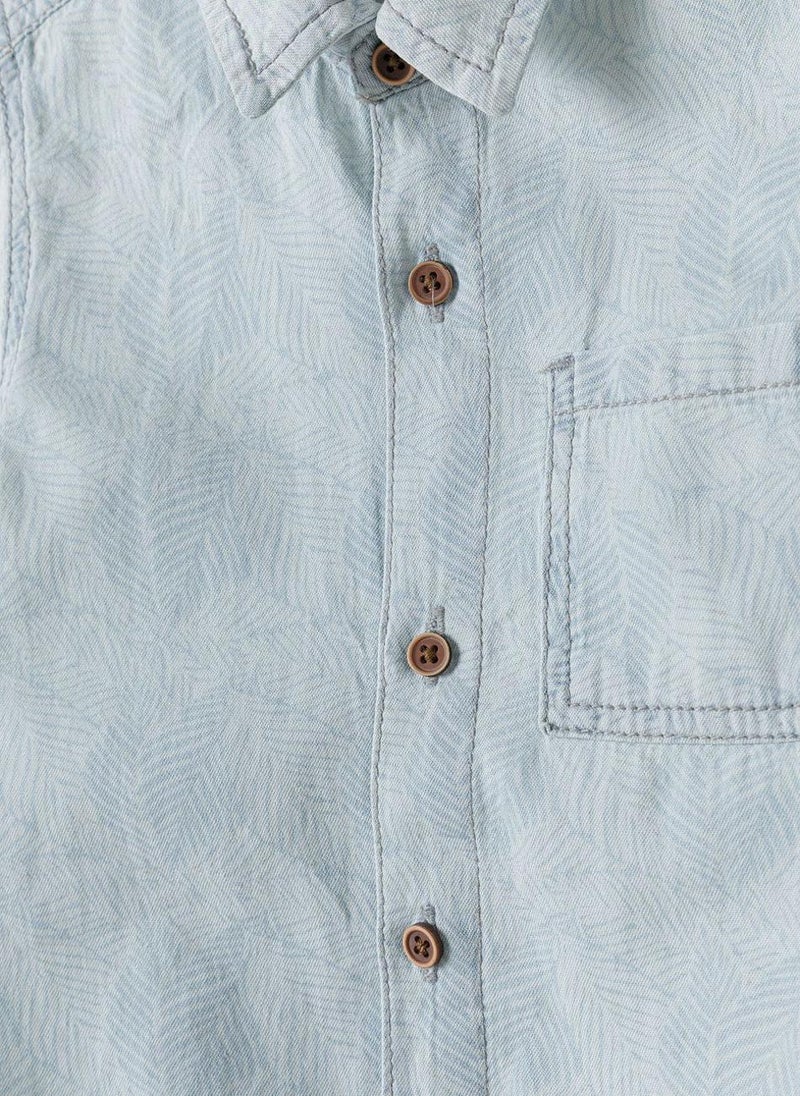 مينوتي قميص أولادي بأكمام قصيرة وجيب أمامي وأزرار - Image 4