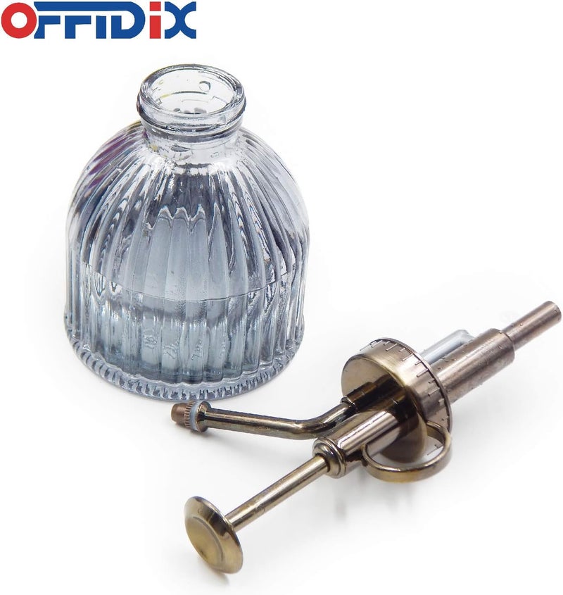 OFFIDIX Plant Mister plant water Spray Bottle, 6.3" Tall Vintage Style with Bronze Plastic Top Pump One Hand Glass Watering Can for Indoor Potted Plants Terrariums (Dark Gray) - Image 3