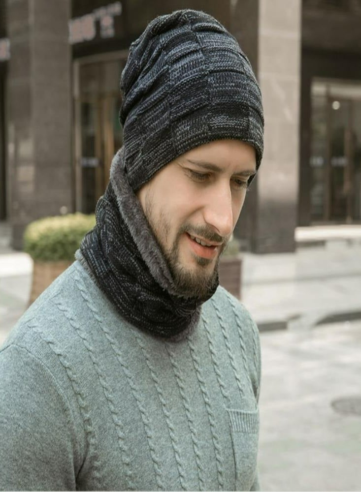 Oasisgalore Beanie Hat Warm Hat with Fleece Pullover Hat Bib Set Thickened Scarf Unisex - Image 4