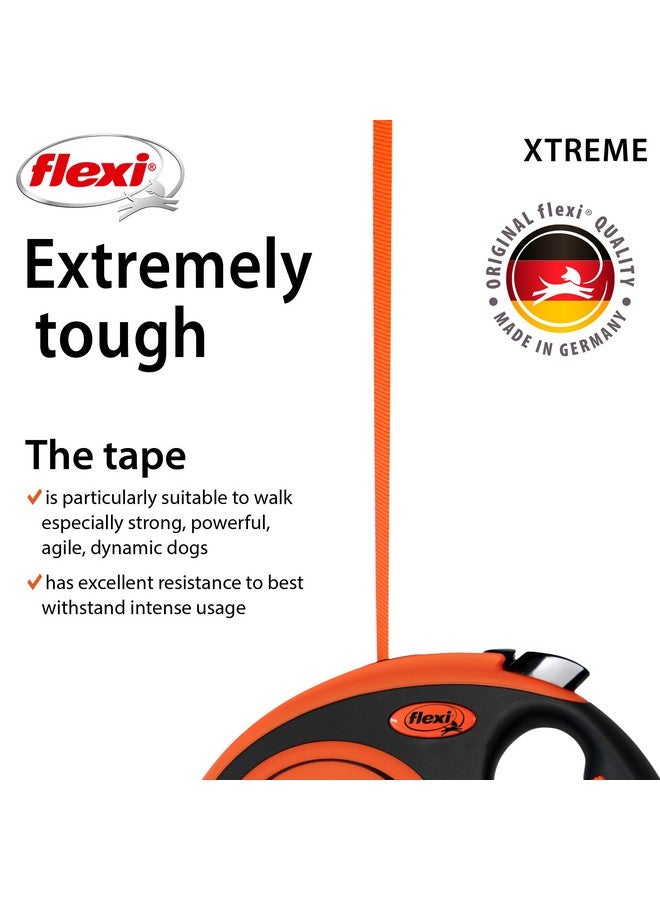 فلكسي مقود الكلب القابل للسحب FLEXI New Classic Tape للكلاب الكبيرة التي يصل وزنها إلى 121 رطلاً - 26 قدمًا، برتقالي/أسود | مقود المشي للحيوانات الأليفة الخالي من التشابك مع فرامل بيد واحدة وإيقاف مؤقت وقفل | منتج بجودة ألمانية - Image 3