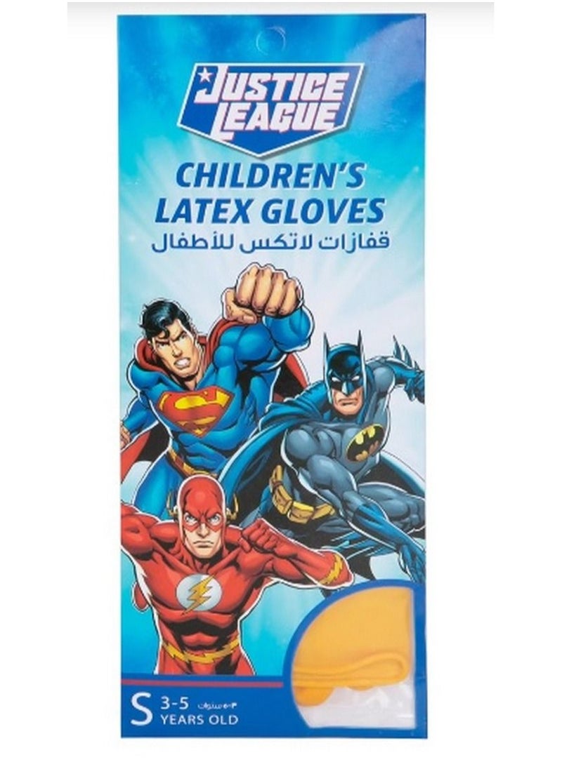 Justice League - Children's Latex Gloves 1 Pair Small Size for 3-5 year Old - Image 1