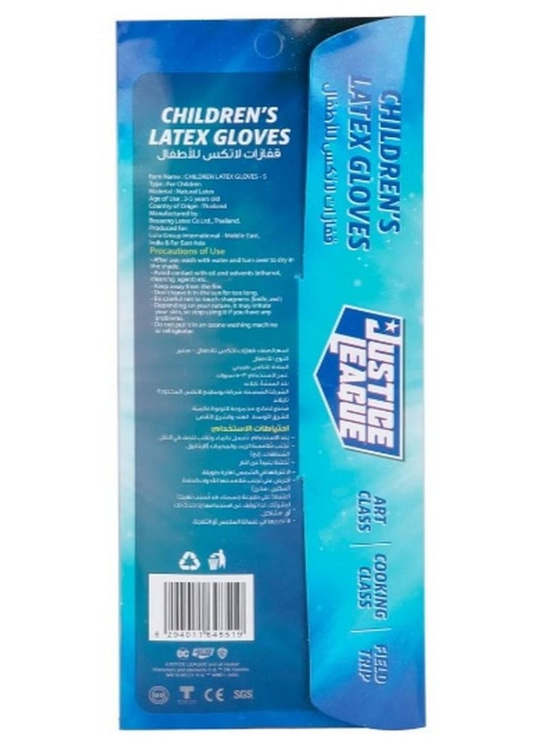 Justice League - Children's Latex Gloves 1 Pair Small Size for 3-5 year Old - Image 1