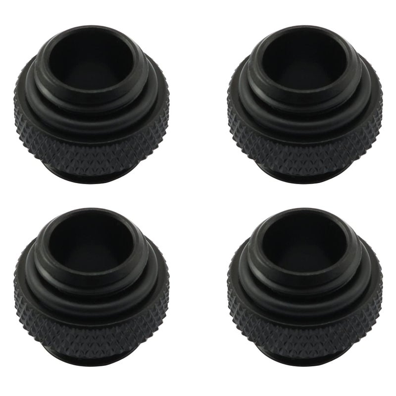 ZYAMY 4pcs G14 5mm Male to Male Extender Fitting with Sealed ORing for PC Water Cooling Systems Extender Fitting Black M to M Fittings Computer Accessories