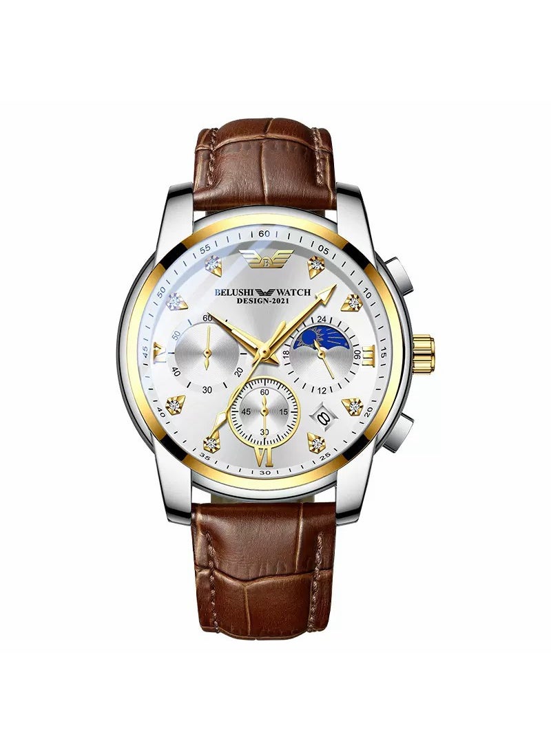 Generic - Diamond Stainless Steel Wristwatch Between the BW-573 gold shell white gold nail brown band (S) - Image 1