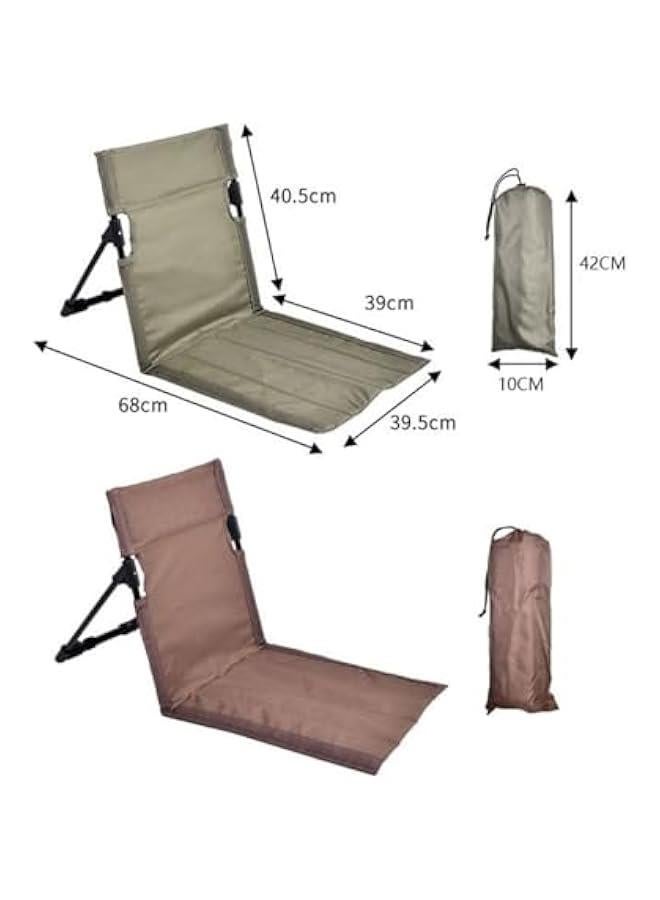 HOOKOR Beach Mat Lounge Chair, Ultra-Light Camping Folding Chair with Backrest,Outdoors Relaxing Chair with Carry Bag for Camping Beach Road Trips (Beige) - Image 3