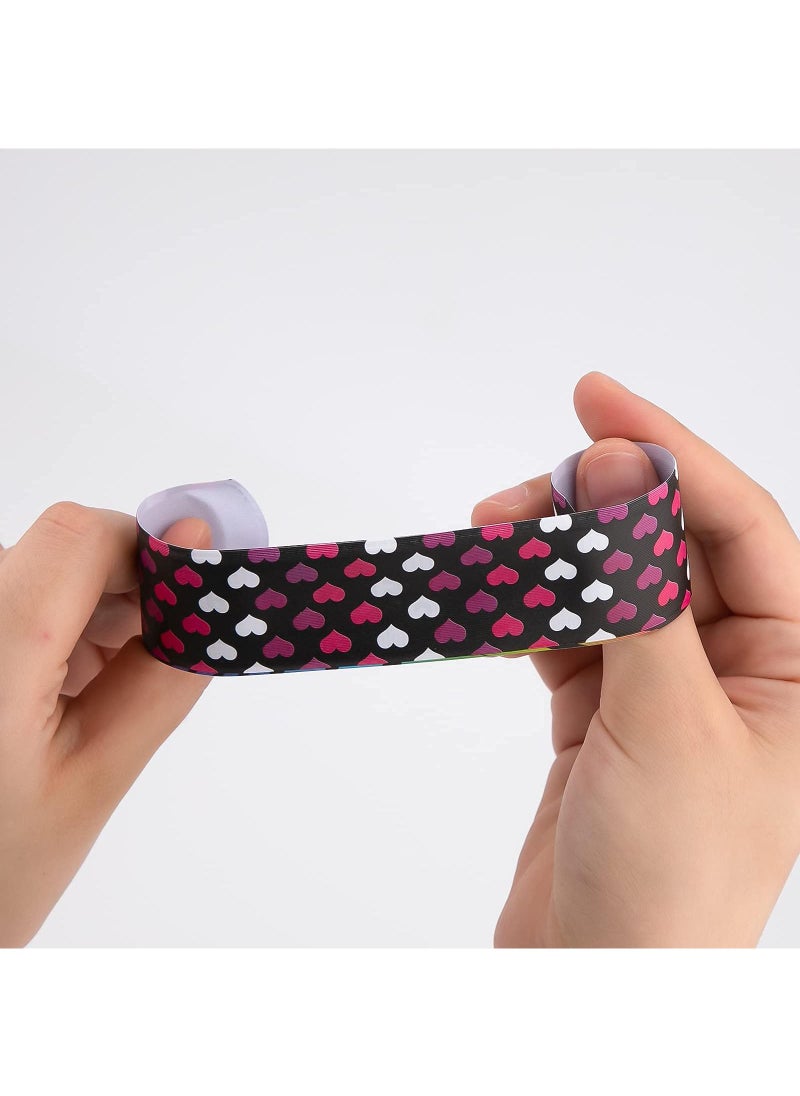 Sweet seven Colorful Hearts Animal Print Slap Bracelets - 25 Pcs | Boys and Girls Party Favors for Birthday. Fun Prizes!  - Image 3
