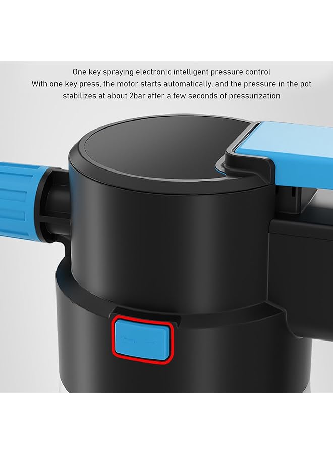 جويز بخاخ رغوة كهربائي مضغوط، مدفع رغوة قابل لإعادة الشحن عبر USB سعة 1.8 لتر، مخرج رغوة قابل للتعديل، بخاخ غسيل سيارات لاسلكي، مثالي لتفاصيل السيارة وري الحديقة  - Image 5