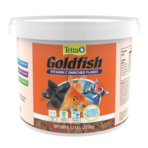 Tetra Goldfish Flakes, Nutritionally Balanced Diet For Aquarium Fish, Vitamin C Enriched Flakes, 4.52 lbs oz - Image 1