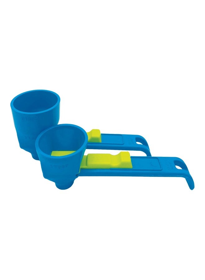 Slide Scoop the original measuring scoop + funnel No spill preparation of protein powder, workout & sports drinks, baby formula & kcup refill Mess & Spill free - (Set of 1 & 2 Tablespoon) - Image 2
