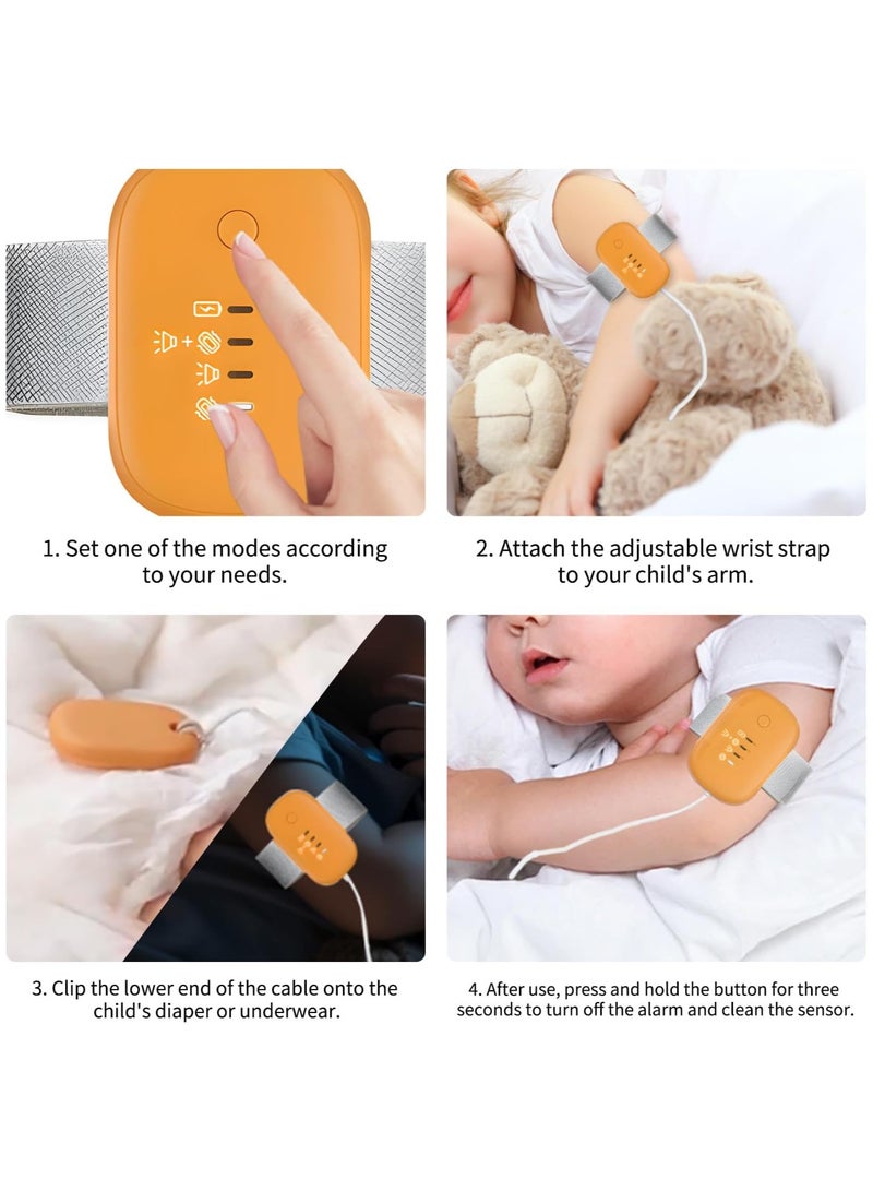 Bed Wetting Alarm for Boys Girls Kids, Nighttime Bedwetting Sensor Monitors USB Rechargeable 3 Working Modes Loud Sound and Strong Vibration Potty Training for Children - Image 2