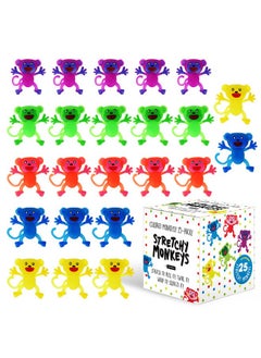 IMPRESA [25 Pack] Stretchy Monkey Sensory Toys For Improved Focus Kid Safe Colorful Fidget Toy Pack Soothing Stimulation Stretchy Toys Toddler Fidget Toys To Curb Bad Habits For Kids  - Image 1