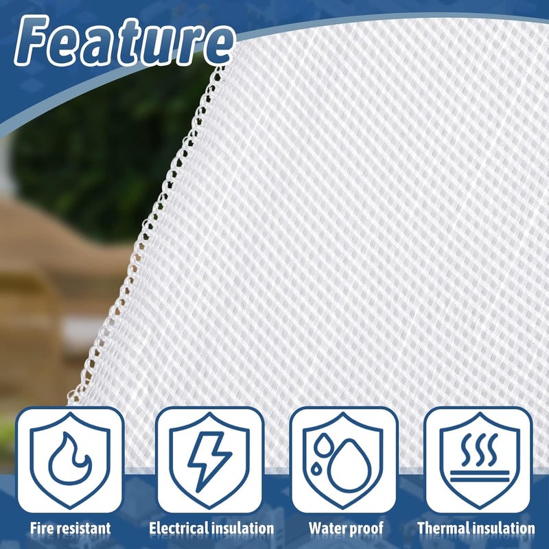 Azonee Fiberglass Cloth Tape (30M X 0.1M), Waterproof Insulation Fabric Roll, Non-Adhesive Mesh Woven Glass Fiber Tape For Boat Repair And Joint Insulation - Image 2