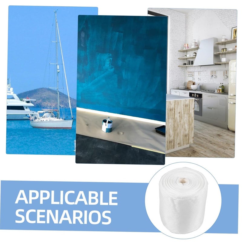 Azonee Fiberglass Cloth Tape (30M X 0.1M), Waterproof Insulation Fabric Roll, Non-Adhesive Mesh Woven Glass Fiber Tape For Boat Repair And Joint Insulation - Image 4