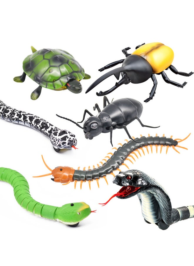 Explosions Strange Simulation Remote Control Animal Infrared Trick Remote Control Snake Remote Control Caterpillar Toy-Color:Remote Caterpillar Blue  - Image 2