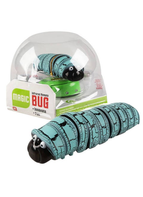 Explosions Strange Simulation Remote Control Animal Infrared Trick Remote Control Snake Remote Control Caterpillar Toy-Color:Remote Caterpillar Blue