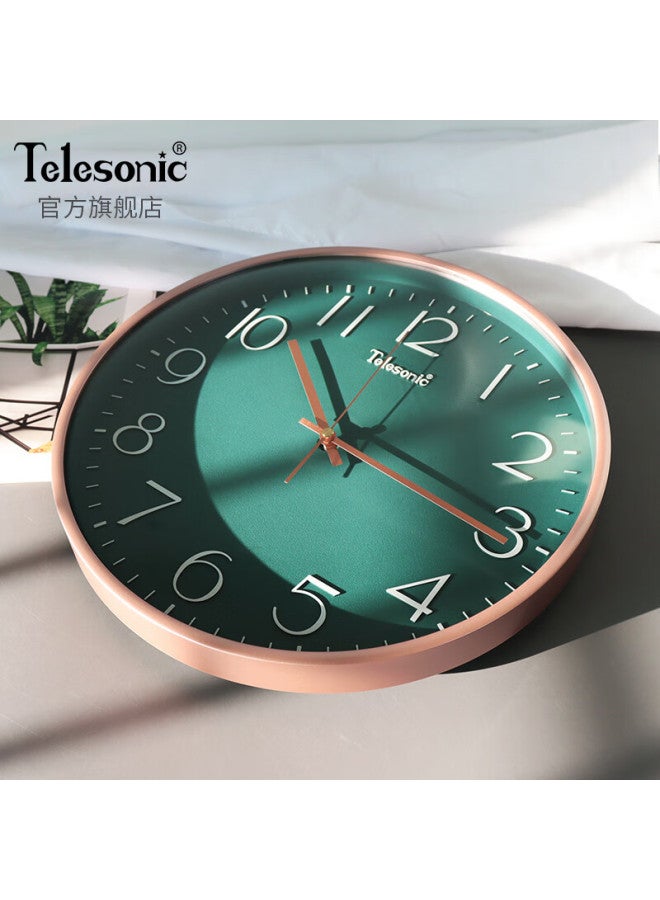 Telesonic Convex Glass Wall Clock Home Clock Creative Minimalist Large Number No-drill Quartz Wall Clock Fashionable 36cm