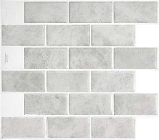 Smart Tiles Self Adhesive Wall Tiles - Subway Fondi - 4 Sheets of 10.95" x 9.70" (27.81 cm x 24.64 cm) Kitchen and - Image 1