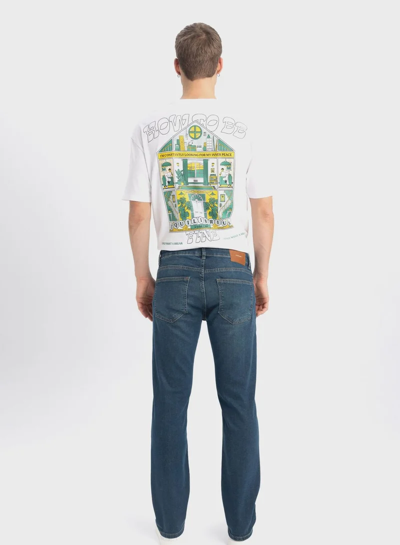 DeFacto Mid Wash Regular Fit Jeans