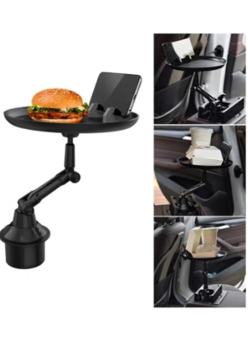 Car Cup Holder Tray With Mobile Stand Adjustable 360 Degree - Image 1