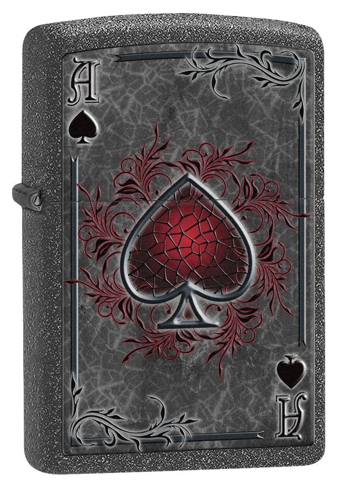 Zippo Lighter: Ace of Spades - Iron Stone 77151 - Image 1