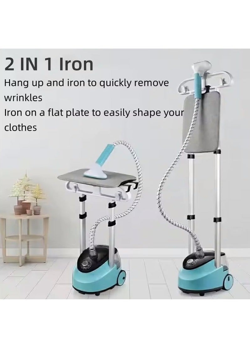 XiuWoo Heavy Duty Commercial Steamer for Clothes with 3 Steam Settings, Extra Large 1.8 Liter Water Tank, 2000 Watts, 60 Minutes Steam, Suitable for Clothing Stores,Blue  - Image 3
