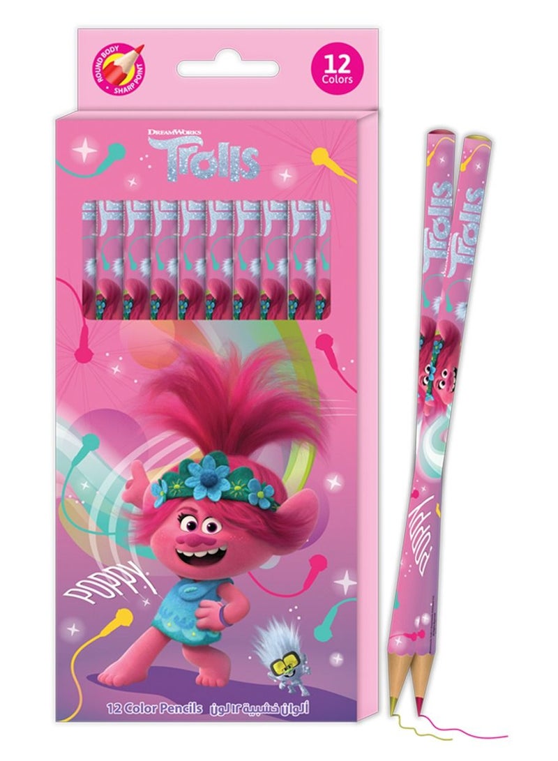 ترولز الوان خشبية مسطحة ترولز 12 لون