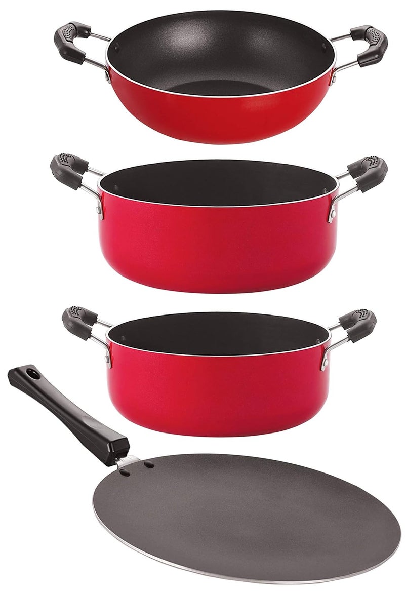Nirlon Nirlon Non Stick Cookware Set Aluminum with PFOA Free Scratch Resistant Coating, Dishwasher Safe, CT12_KD12_CS26_CS24  - Image 1