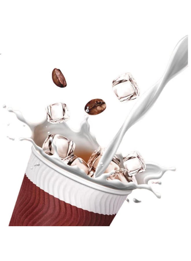 Deli 280Ml Disposable Paper Cups, Cups/Water Cups, Non-Slip Three-Layer Thickened Wavy, Red, 50 Pieces - Image 2