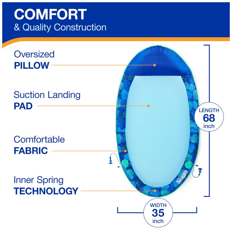 Swimways Elite Spring Float Hammock Pool Lounger, Inflatable Pool Floats Adult with Fast Inflation, Pool Hammock for Adults up to 250 lbs - Image 5