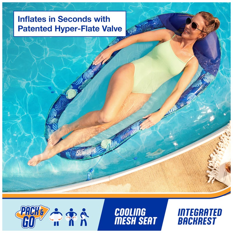Swimways Elite Spring Float Hammock Pool Lounger, Inflatable Pool Floats Adult with Fast Inflation, Pool Hammock for Adults up to 250 lbs - Image 3