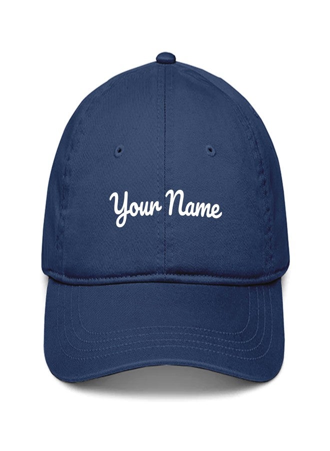 Gogirgit Customised Name Cotton Cap, Free Size, Pack of 1 (in, Alpha, Free Size, Navy Blue) - Image 1