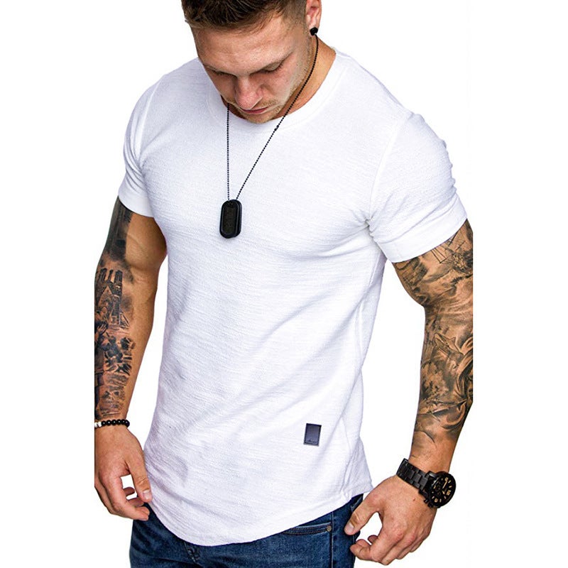 Men'S Bamboo Cotton Round Neck Short-Sleeved Youth Export Summer Fashion Casual Running Sports Thin Popular T-Shirt - Image 3