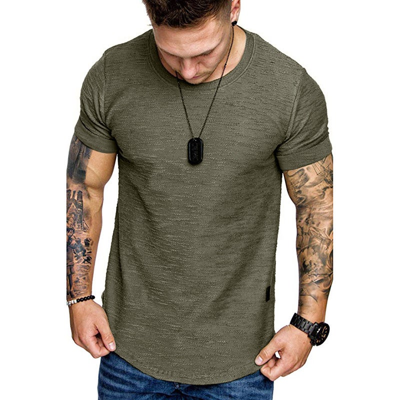 Men'S Bamboo Cotton Round Neck Short-Sleeved Youth Export Summer Fashion Casual Running Sports Thin Popular T-Shirt - Image 2