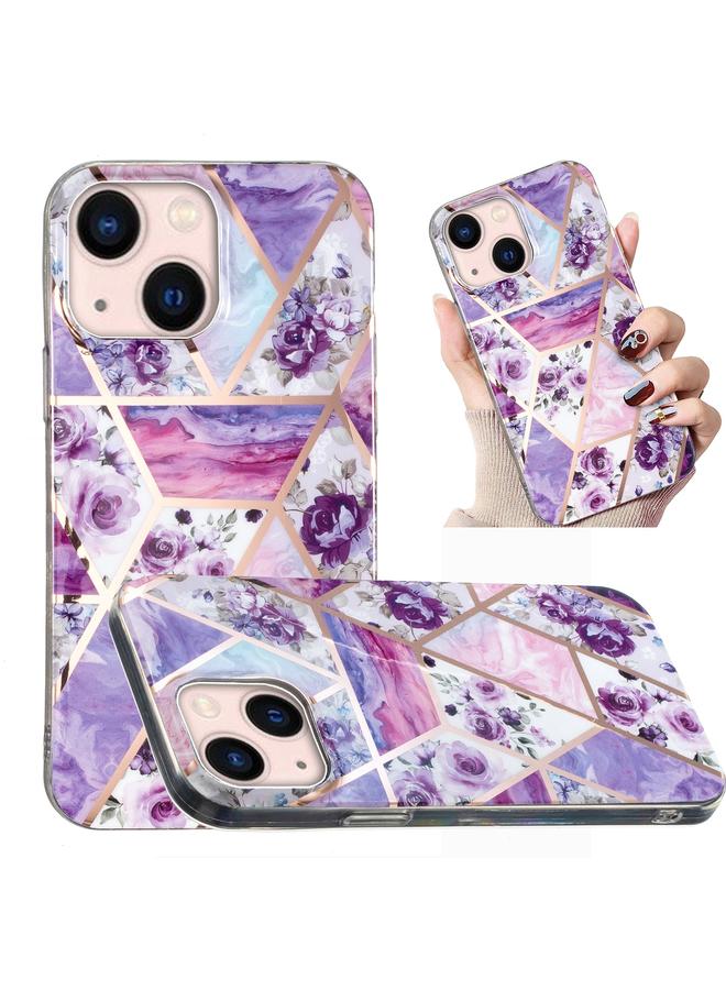 Zaboon Case For iPhone 13 mini Electroplated Marble Pattern TPU Phone Case - Image 1