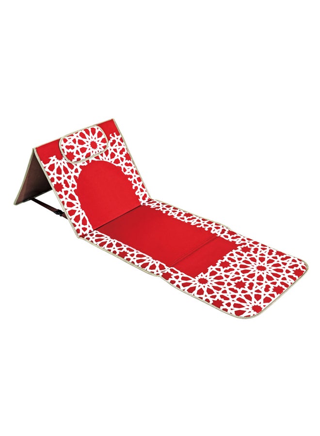 AL SANIDI Prayer Mat With A Chair, Red, 55x193 Cm  - Image 1
