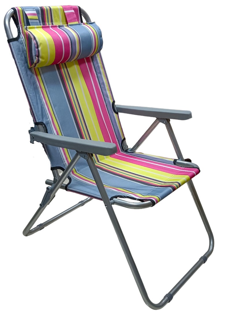 GO2CAMPS Heavy Duty Foldable Camping Chair With Headrest Adjustable 3-Positions /Beach Chair/Fishing Chair  - Image 1