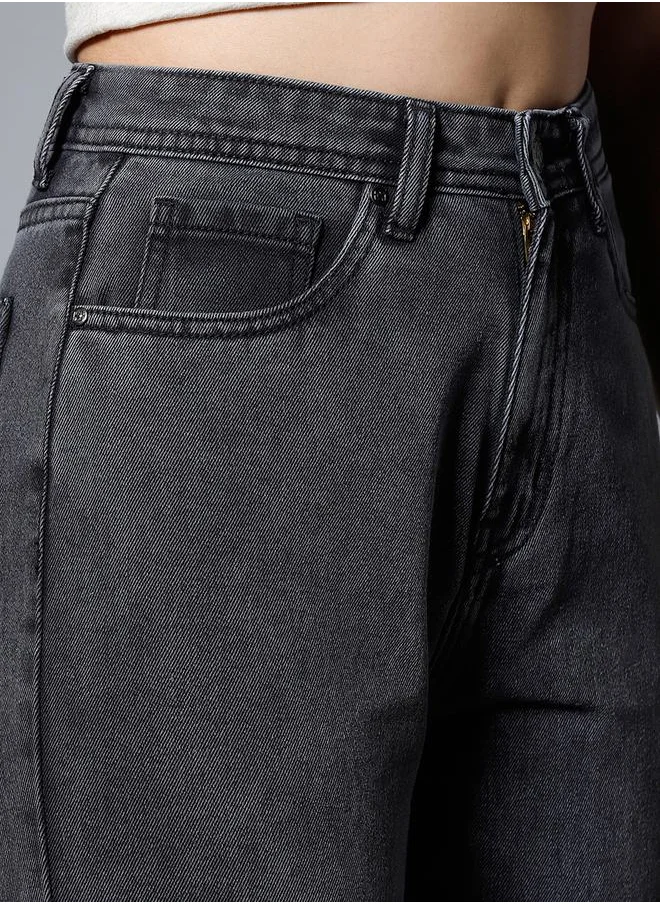 هاي ستار Mid Wash High Rise Jeans with Pockets by Styli