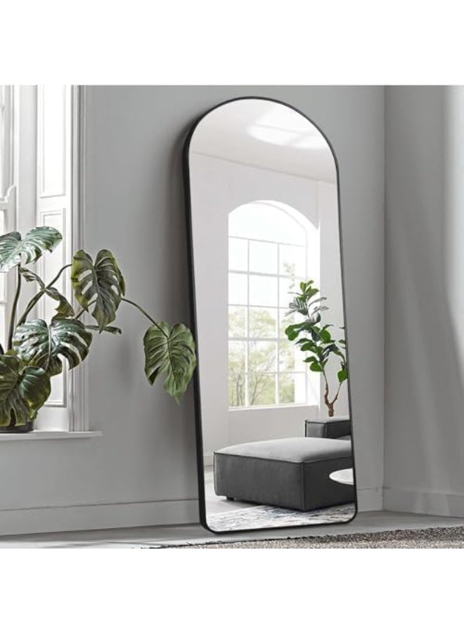 Decorhills Arched Full Length Mirror 160 x 50 cm | Modern Black Aluminum Frame | Wall Mounted & Floor Standing Mirror | Large Bedroom Dressing Mirror | Full Body Mirror for Living Room & Home Office - Image 3
